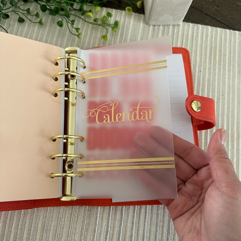 Kikki.K Orange Saffiano Planner Organizer 6 Ring Binder 7.5” x 5.5” - Picture 9 of 12